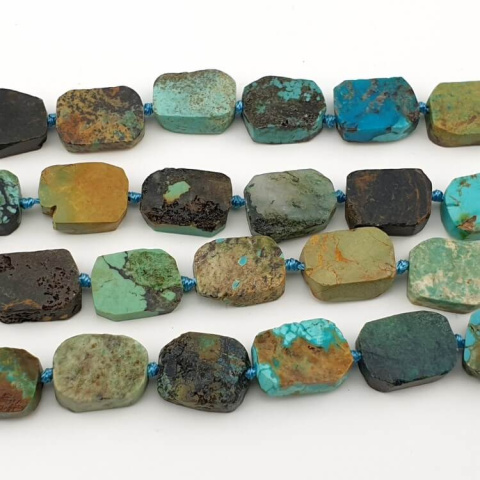 Turquoise irregular rectangle 14-17 mm 2 pcs Turquoise irregular rectangle 14-17 mm 2 pcs