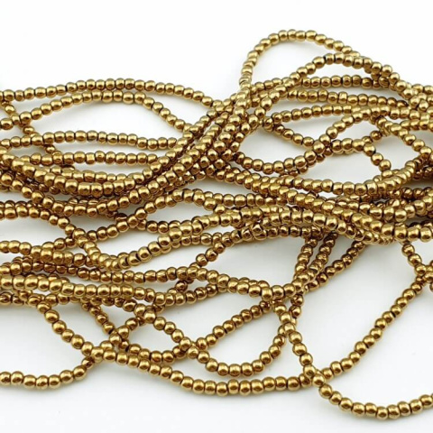 Gold hematite ball 2 mm strand Gold hematite ball 2 mm strand