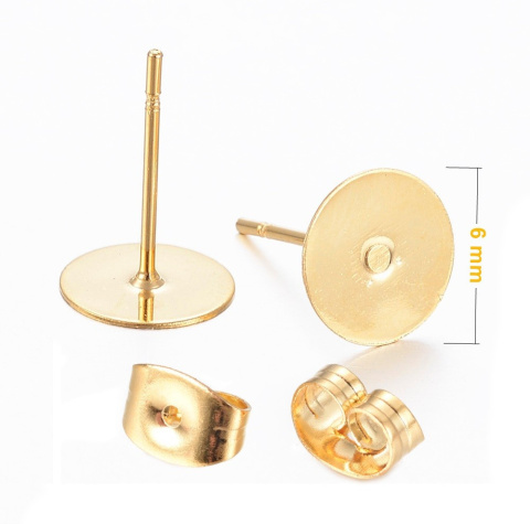 Pins surgical steel 6 mm 20 pcs gold colour Pins surgical steel 6 mm 20 pcs gold colour