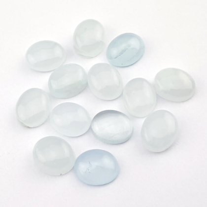Aquamarine cabochon 10x8 mm 1 pc