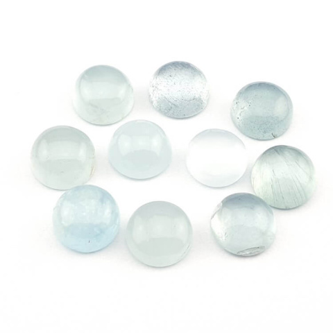 Aquamarine cabochon fi 9 mm 1 pc Aquamarine cabochon fi 9 mm 1 pc