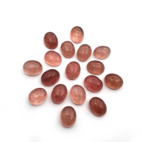 Strawberry quartz cabochon 10x8 mm 1 pc Strawberry quartz cabochon 10x8 mm 1 pc