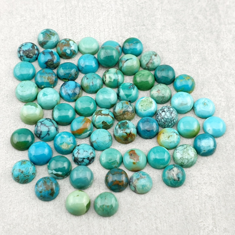 Tibetan turquoise cabochon 6 mm 1 pc. Tibetan turquoise cabochon 6 mm 1 pc.