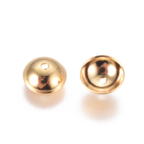 Czapeczki do koralików stal szlachetna 4 mm 10 szt kolor złoty Czapeczki do koralików stal szlachetna 4 mm 10 szt kolor złoty