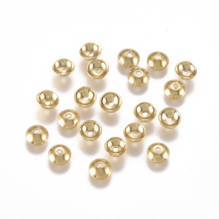 Czapeczki do koralików stal szlachetna 4 mm 10 szt kolor złoty