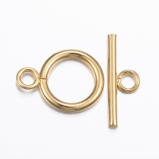 Zapięcie toggle stal chirurgiczna pozłacane 14 mm 1 szt