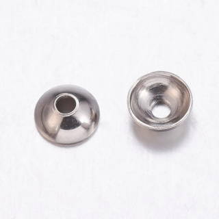 Czapeczki do koralików stal szlachetna 6 mm 10 szt