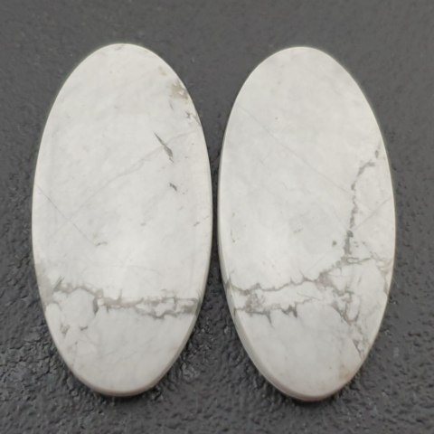 Howlite pair of cabochons 3.1x1.5 cm No. 3 Howlite pair of cabochons 3.1x1.5 cm No. 3
