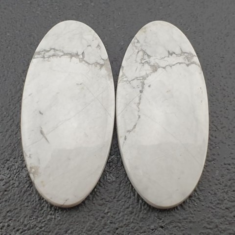 Howlite pair of cabochons 3.1x1.5 cm No. 3 Howlite pair of cabochons 3.1x1.5 cm No. 3