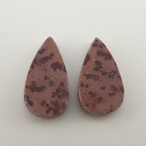Jasper Coffee bean pair of cabochons 1.9x1.1 cm no. 4 Jasper Coffee bean pair of cabochons 1.9x1.1 cm no. 4