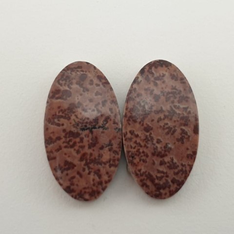 Jasper Coffee bean pair of cabochons 2.2x1.2 cm no. 3 Jasper Coffee bean pair of cabochons 2.2x1.2 cm no. 3
