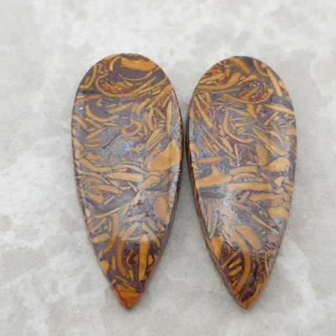 Jasper Mariam pair of cabochons 3.0x1.3 cm no. 4 Jasper Mariam pair of cabochons 3.0x1.3 cm no. 4