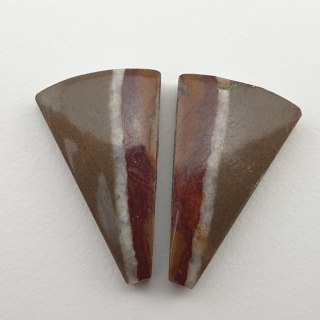 Jasper Noreena pair of cabochons 2.2x1.3 cm no. 1