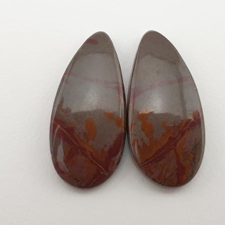Jasper Noreena pair of cabochons 2.8x1.3 cm no. 4