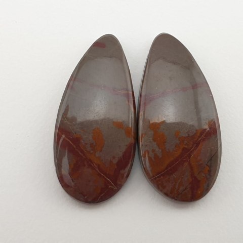 Jasper Noreena pair of cabochons 2.8x1.3 cm no. 4 Jasper Noreena pair of cabochons 2.8x1.3 cm no. 4