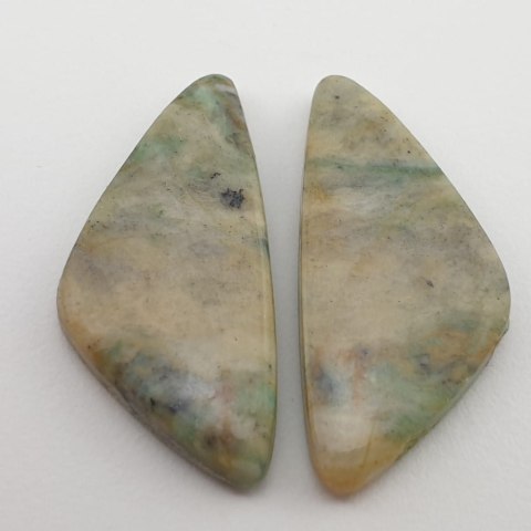Jasper green rice pair of cabochons 3.1x1.4 cm no 4 Jasper green rice pair of cabochons 3.1x1.4 cm no 4