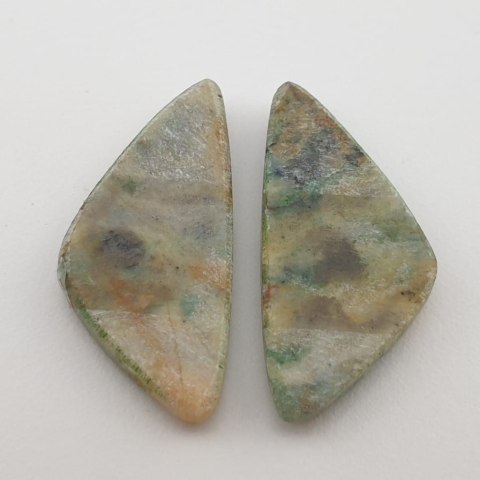 Jasper green rice pair of cabochons 3.1x1.4 cm no 4 Jasper green rice pair of cabochons 3.1x1.4 cm no 4