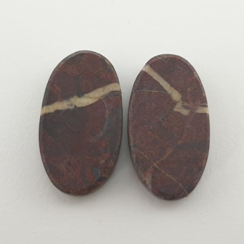 Coconut jasper pair of cabochons 2.3x1.3 cm no 1 Coconut jasper pair of cabochons 2.3x1.3 cm no 1
