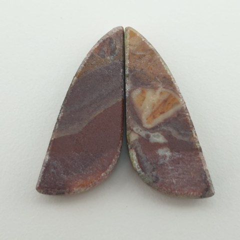 Jasper coconut pair of cabochons 2.9x1.1 cm no 7