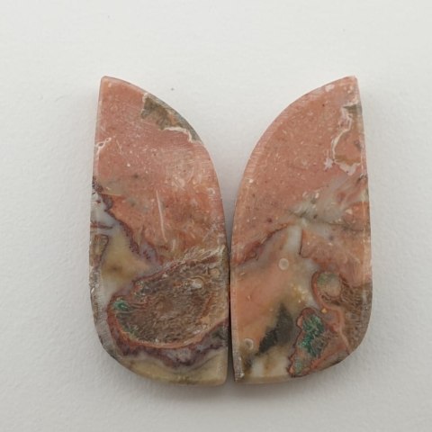 Leopard jasper pair of cabochons 2.9x1.2 cm no. 3 Leopard jasper pair of cabochons 2.9x1.2 cm no. 3