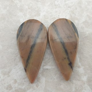 Jasper zebra pair of cabochons 2.7x1.3 cm no 7