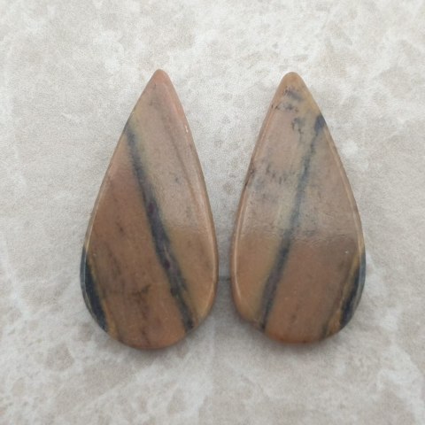 Jasper zebra pair of cabochons 2.7x1.3 cm no 7 Jasper zebra pair of cabochons 2.7x1.3 cm no 7
