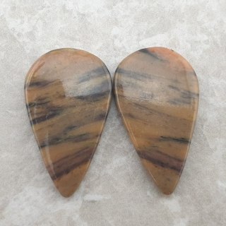 Jasper zebra pair of cabochons 2.8x1.6 cm no 6
