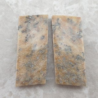 Honey dendrite opal pair of cabochons 28x12 mm no 2