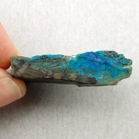 Chrysocolla with azurite cut raw 34x21 mm no 7 Chrysocolla with azurite cut raw 34x21 mm no 7