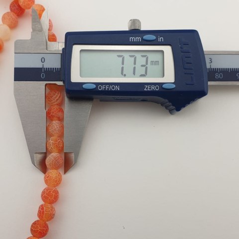 Agate etched orange ball 8 mm string Agate etched orange ball 8 mm string