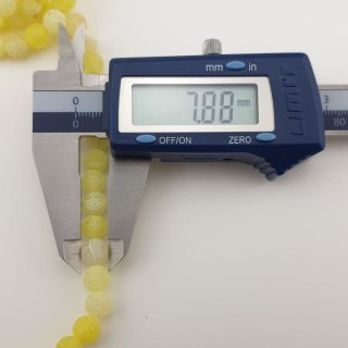 Agate etched yellow ball 8 mm cord