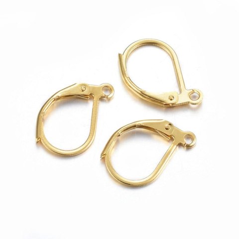 Bigle angielskie stal chirurgiczna 15x10 mm 6 szt pozłacane Bigle angielskie stal chirurgiczna 15x10 mm 6 szt pozłacane