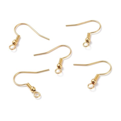 Surgical steel earwires 20x20 mm 10 pcs gold plated Surgical steel earwires 20x20 mm 10 pcs gold plated