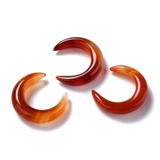 Carnelian lunula moon 3.1x2.8 cm 1 pc
