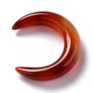 Carnelian lunula moon 3.1x2.8 cm 1 pc
