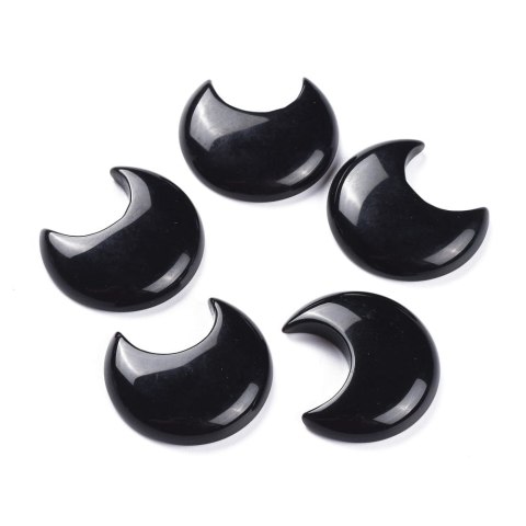 Obsidian cabochon moon 3.5x3.0 cm 1 pcs Obsidian cabochon moon 3.5x3.0 cm 1 pcs