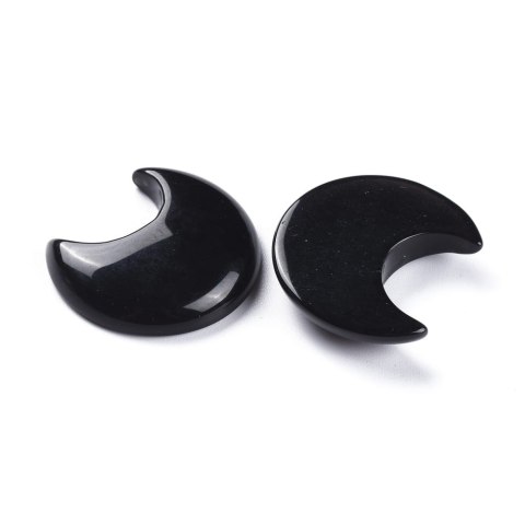 Obsidian cabochon moon 3.5x3.0 cm 1 pcs Obsidian cabochon moon 3.5x3.0 cm 1 pcs