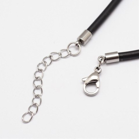 Rzemyk skórzany czarny 3 mm 48+5 cm Rzemyk skórzany czarny 3 mm 48+5 cm