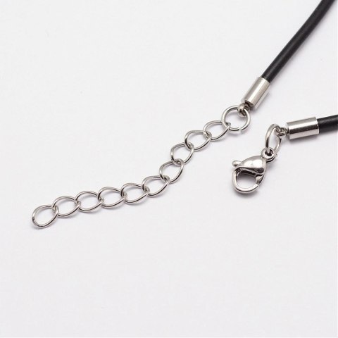 Rzemyk skórzany czarny 4 mm 47+5 cm Rzemyk skórzany czarny 4 mm 47+5 cm
