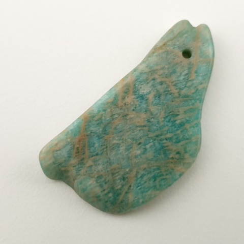 Amazonite patch with hole 40x21 mm no. 2 Amazonite patch with hole 40x21 mm no. 2