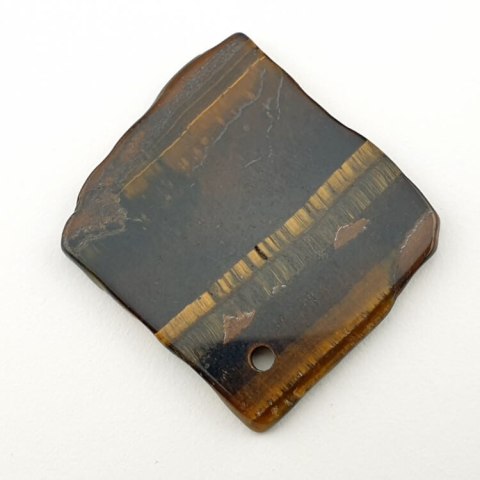Tiger's eye slice with hole 36x33 mm no 18 Tiger's eye slice with hole 36x33 mm no 18