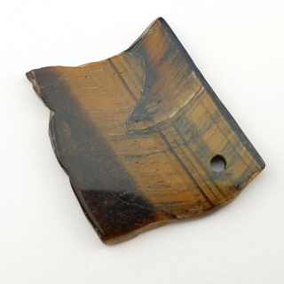 Tiger's eye slice with hole 38x31 mm No 5