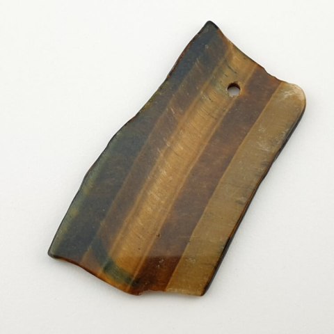 Tiger's eye slice with hole 58x32 mm No 17 Tiger's eye slice with hole 58x32 mm No 17
