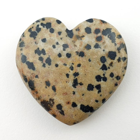 Dalmatian jasper cabochon heart 33x32 mm no. 2 Dalmatian jasper cabochon heart 33x32 mm no. 2