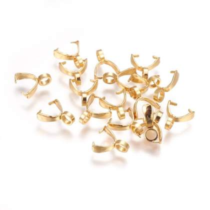 Tie for earrings surgical steel, gold colour 8.5x2.5 mm 2 pcs