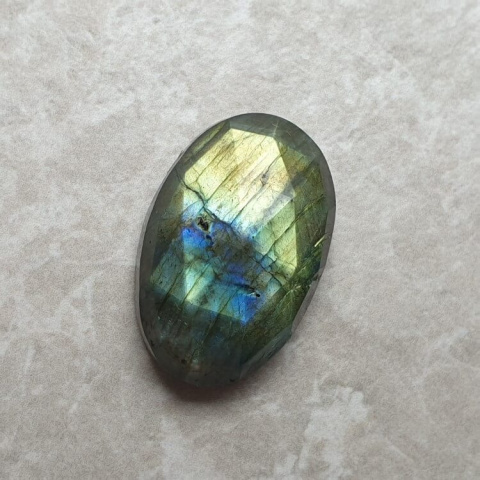 Labradorite faceted cabochon 25x16 mm no 30 Labradorite faceted cabochon 25x16 mm no 30