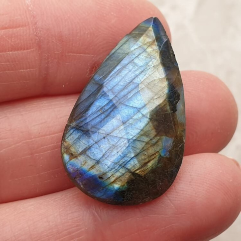 Labradorite faceted on both sides 30x18 mm no 83 Labradorite faceted on both sides 30x18 mm no 83