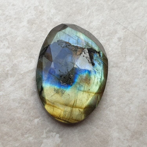 Labradorite faceted cabochon 30x22 mm no 88 Labradorite faceted cabochon 30x22 mm no 88