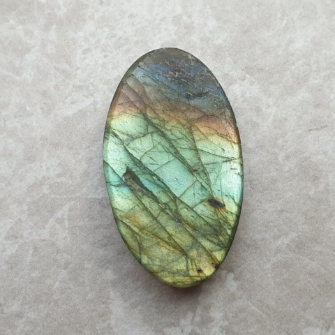 Labradorite faceted cabochon 35x20 mm no. 122 Labradorite faceted cabochon 35x20 mm no. 122