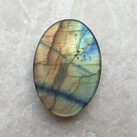 Labradorite faceted cabochon 36x25 mm no 112 Labradorite faceted cabochon 36x25 mm no 112